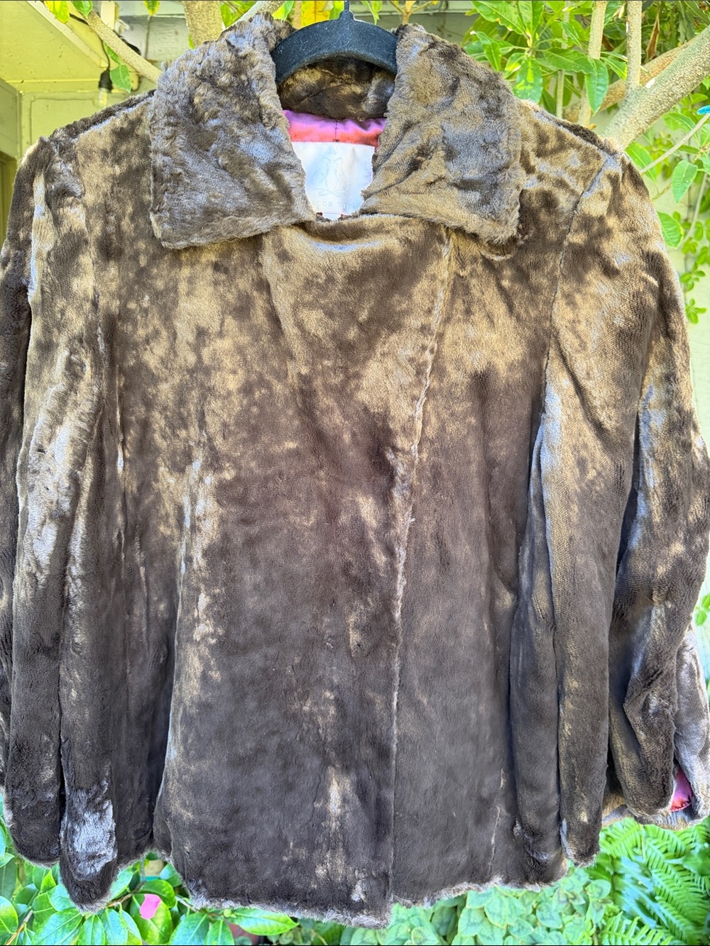 Rebecca Taylor Brown Plush Faux Fur Teddy Coat